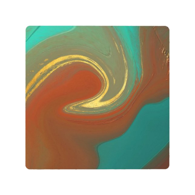 Impresión En Metal vibratorio, abstracto, dorado, chakra, zen, (Anverso)