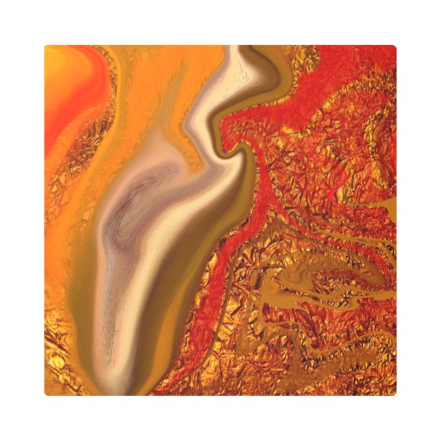 Impresión En Metal vibratorio, marrón, zen, chakra, magnetismo, (Anverso)