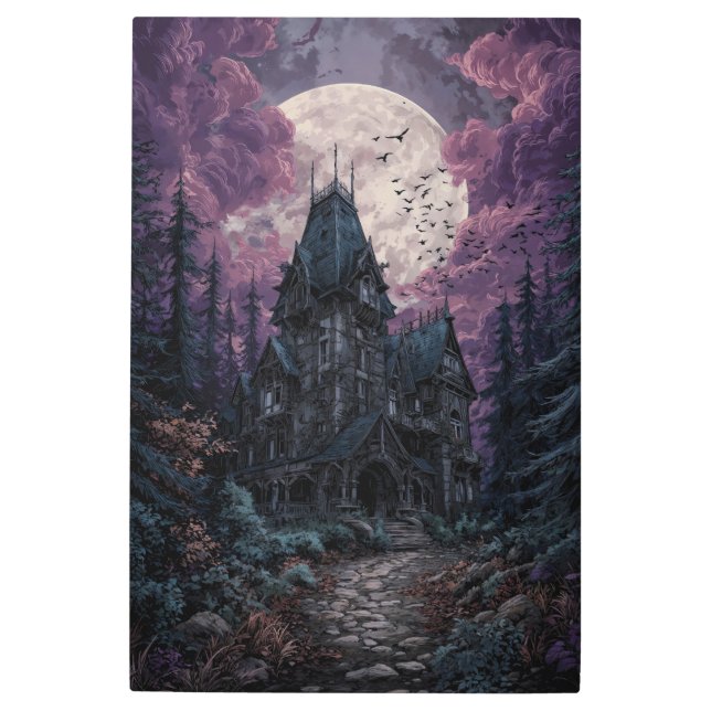 Impresión En Metal Victorian Haunted Mansion: Purple Moon (Anverso)