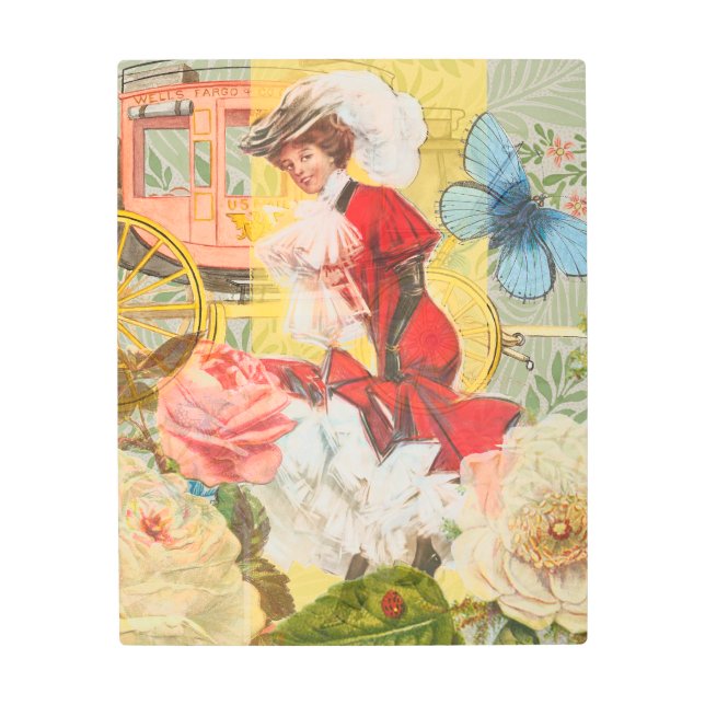 Impresión En Metal Victoriana Lady Woman Fun Carriage (Anverso)