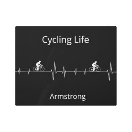 Impresión En Metal Vida en bicicleta, personalizable latido