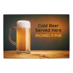 Impresión En Metal Vidrio de cerveza de texto para personalizado / Pu