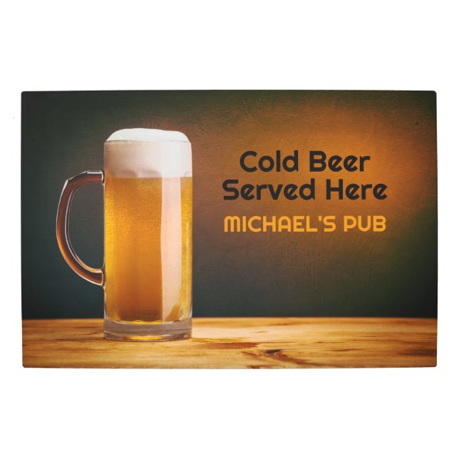 Impresión En Metal Vidrio de cerveza de texto para personalizado / Pu (Anverso)