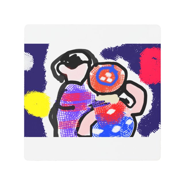 Impresión En Metal Viendo fuegos artificiales (Anverso)