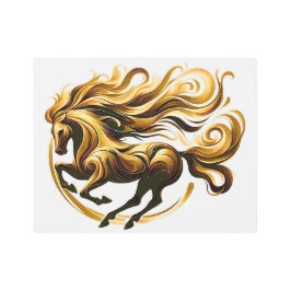 Impresión En Metal Viento de toro dorado - Caballo Regal en movimient