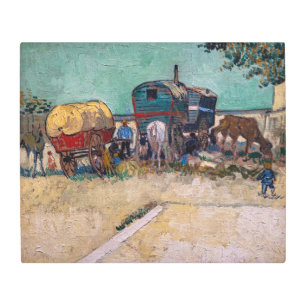 Impresión En Metal Vincent Van Gogh - Caravanas, campo gitano cerca d