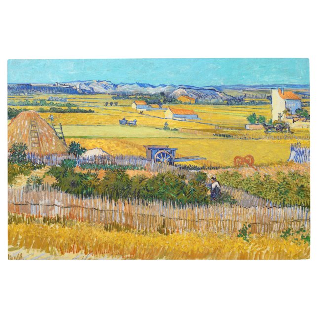 Impresión En Metal Vincent van Gogh - Cosecha en La Crau (Anverso)