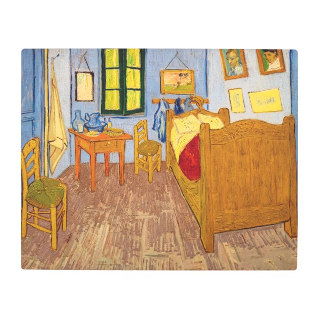 Impresión En Metal Vincent van Gogh - Dormitorio de Vincent en Arles (Anverso)