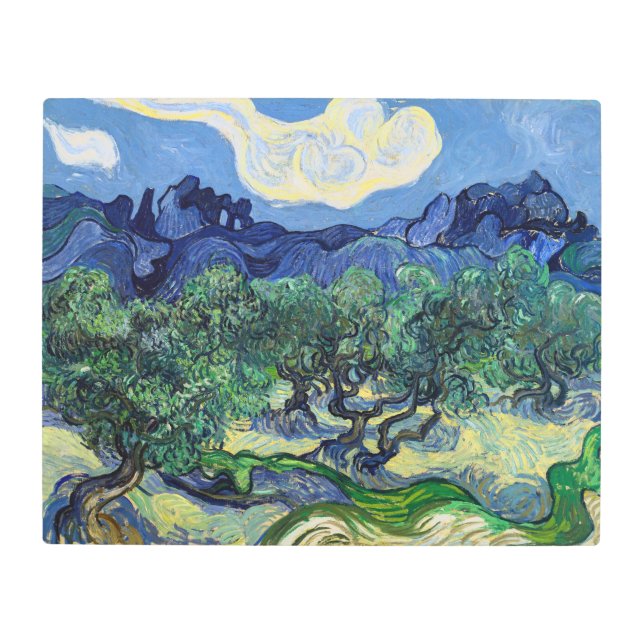 Impresión En Metal Vincent van Gogh - Olivos con los Alpilles (Anverso)