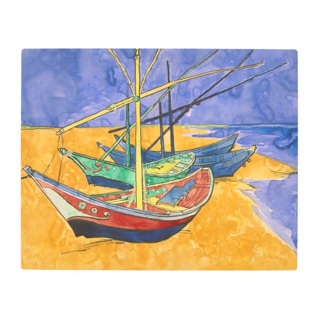 Impresión En Metal Vincent van Gogh - Pescadores en la playa (Anverso)