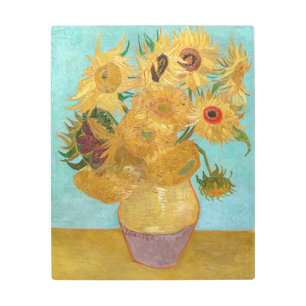 Impresión En Metal Vincent Van Gogh - Vase con doce girasoles