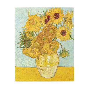 Impresión En Metal Vincent Van Gogh - Vase con doce girasoles
