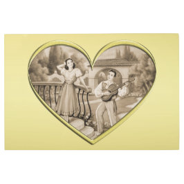 Impresión En Metal Viñeta Romance, hombre y mujer, oro