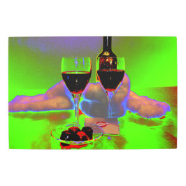 Impresión En Metal Vino y chocolate con un beso surrealista