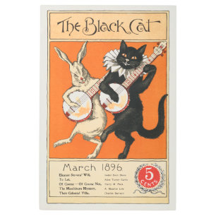 Impresión En Metal Vintage 1896 La Cobertura De Gato Negro Para Una R