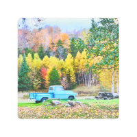 Vintage Blue Truck Metalizado Wall Art