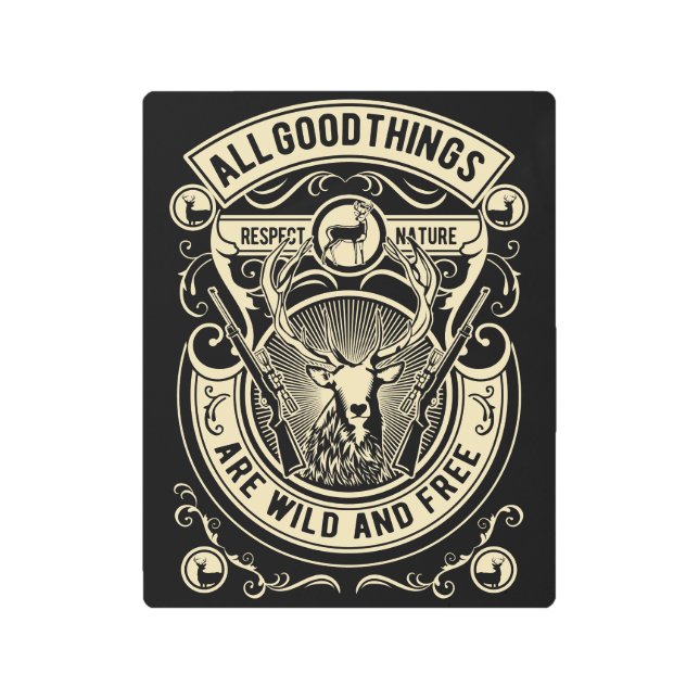 Impresión En Metal Vintage de caza (Anverso)