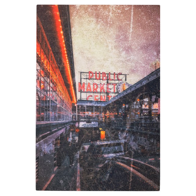 Impresión En Metal Vintage de mercado de pike (Anverso)