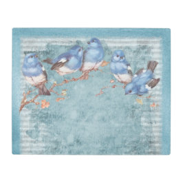 Impresión En Metal Vintage Shabby Chic Bonito Aves Florales