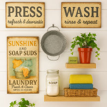 Vintage Soap and Suds Laundry Room 