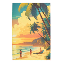 Vintage Sunset Beach Diptych