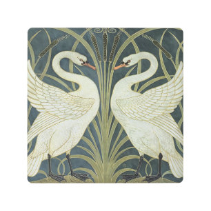 Impresión En Metal Vintage Walter Crane Swan Rush e Iris