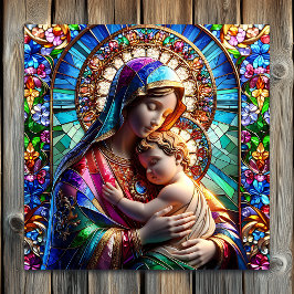 Impresión En Metal Virgen María y el Bebé Jesús Cristóbal Manchado