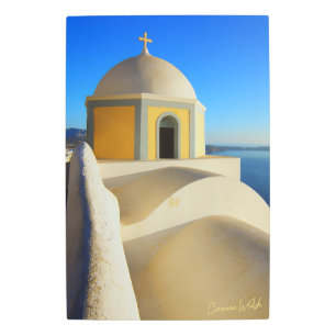 Impresión En Metal Visiones de Grecia: "Santorini Sunshine"