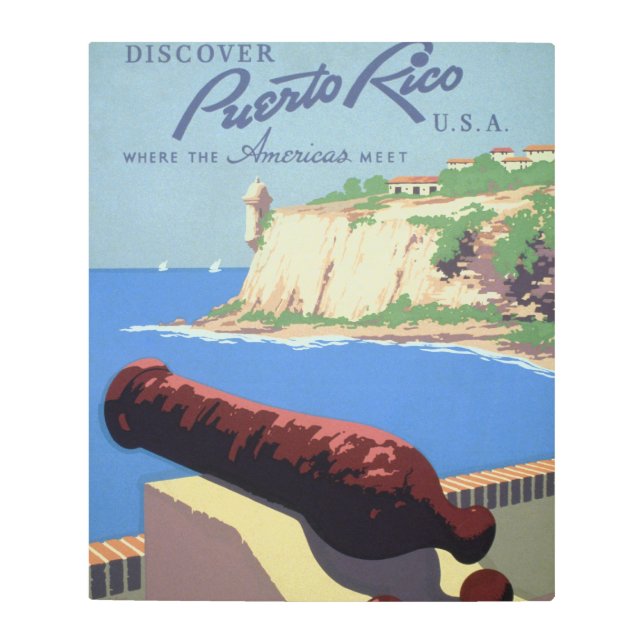 Impresión En Metal Visita la Fortaleza El Morro, Puerto Rico, Viejo S (Anverso)