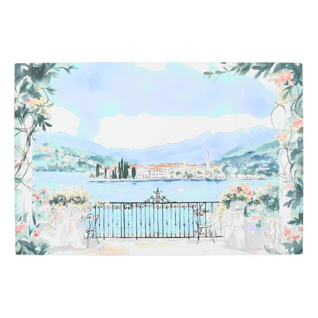 Impresión En Metal Vista romántica del lago de Como (Anverso)