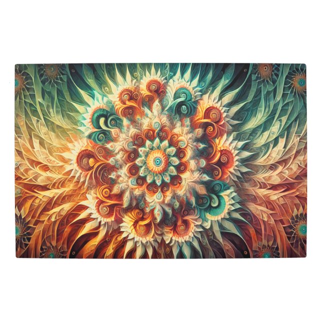 Impresión En Metal "Vivid Cosmic Harmony: Geometría Sagrada Única (Anverso)