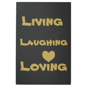 Impresión En Metal Vivir, reír, amar