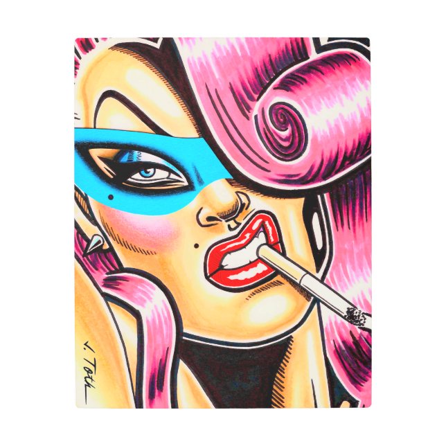 Impresión En Metal Vixen enmascarado (Anverso)