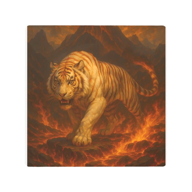 Impresión En Metal Volcanic White Tiger Premium Wall Art – Fine Art C (Anverso)