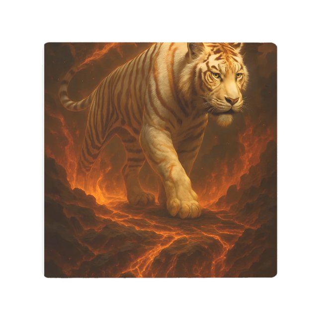 Impresión En Metal Volcanic White Tiger Premium Wall Art – Fine Art C (Anverso)