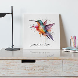 Impresión En Metal Vuelo colorido, acuarela personalizado de colibrí