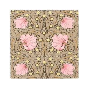 Impresión En Metal W Morris Pimpernel Pattern en rosa y sepia