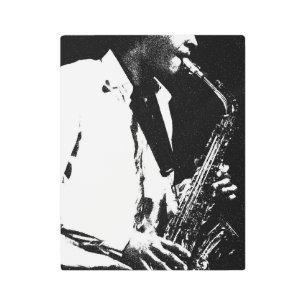 Impresión En Metal Wamecnm de Saxofón 11x14 (27,5x35cm)
