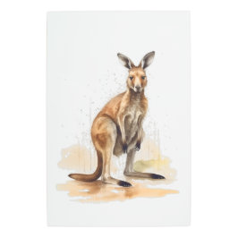 Impresión En Metal Wanderer de Outback: Watercolor Kangaroo
