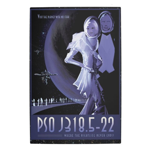 Impresión En Metal Wandering Planet anuncia espacio vacacional turíst (Anverso)