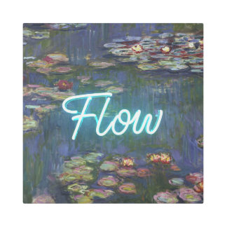 Impresión En Metal Water Lilies Remix – Neon “FLOW” Wall Art & Gifts