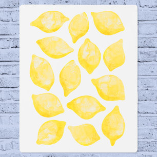 Impresión En Metal Watercolor Lemon Citrus Fruit