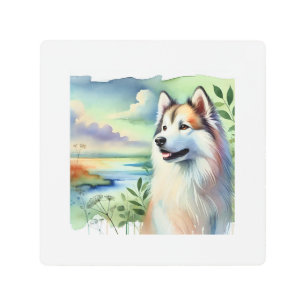 Impresión En Metal West Siberian Laika Dog 010924AREF144 - Watercolor