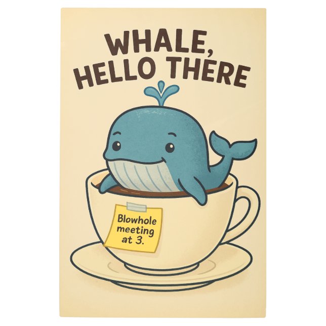 Impresión En Metal Whale, Hello There (Anverso)