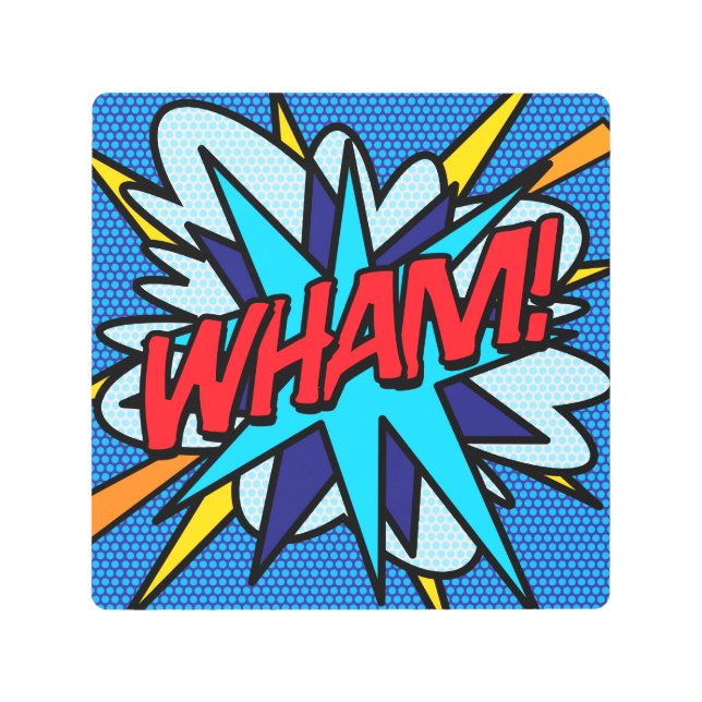 Impresión En Metal WHAM Fun Retro Libro Pop Art (Anverso)