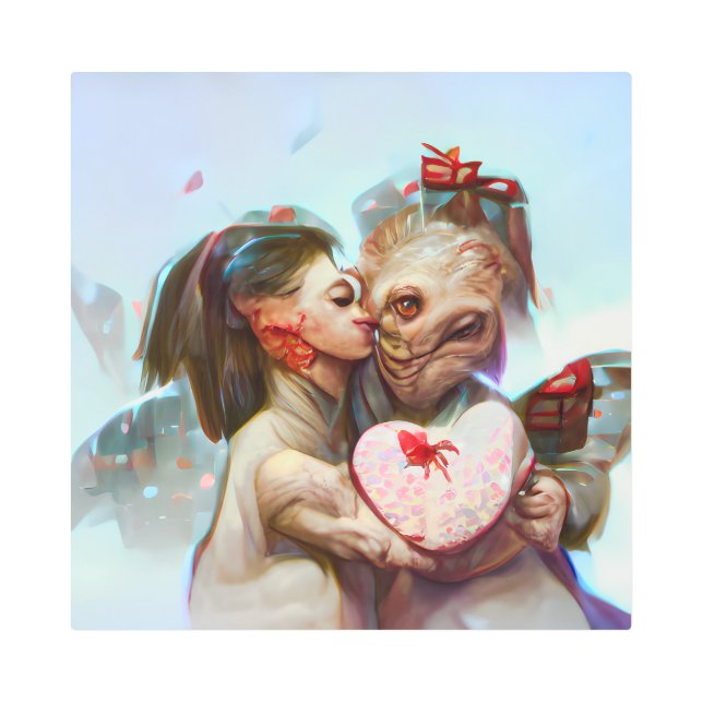 Impresión En Metal Whimsical Alien Romance (Anverso)