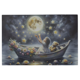 Impresión En Metal Whimsical Girl Moon Dream Fantasy Scene