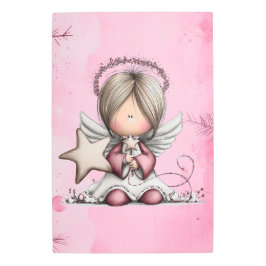 Impresión En Metal Whimsical Pink Christmas Angel