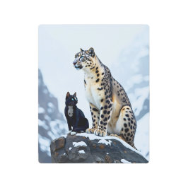 Impresión En Metal Whiskers de montaña: Felini se reúne con el leopar