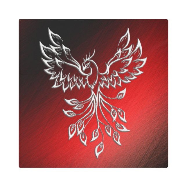 Impresión En Metal White Phoenix Risas Rojas y Cenizas Negras (Anverso)